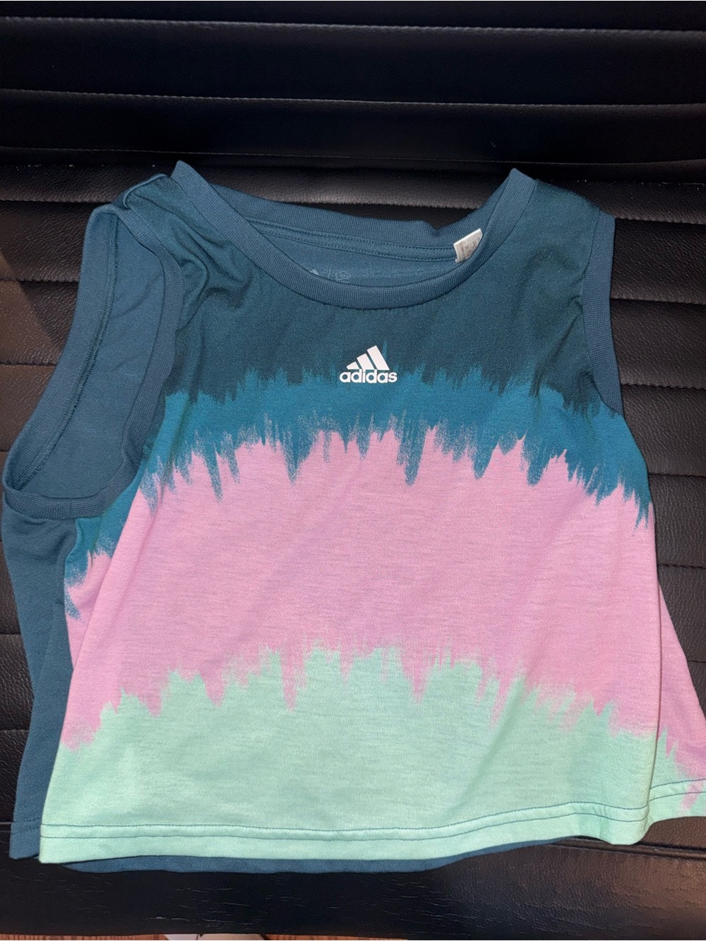 adidas Teal Pink Mint Tie-Dye Crop Top